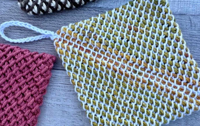 Tunisian Hot Pad Crochet Pattern Photo Tutorial Tunisian Hot Pad Crochet Pattern Photo Tutorial