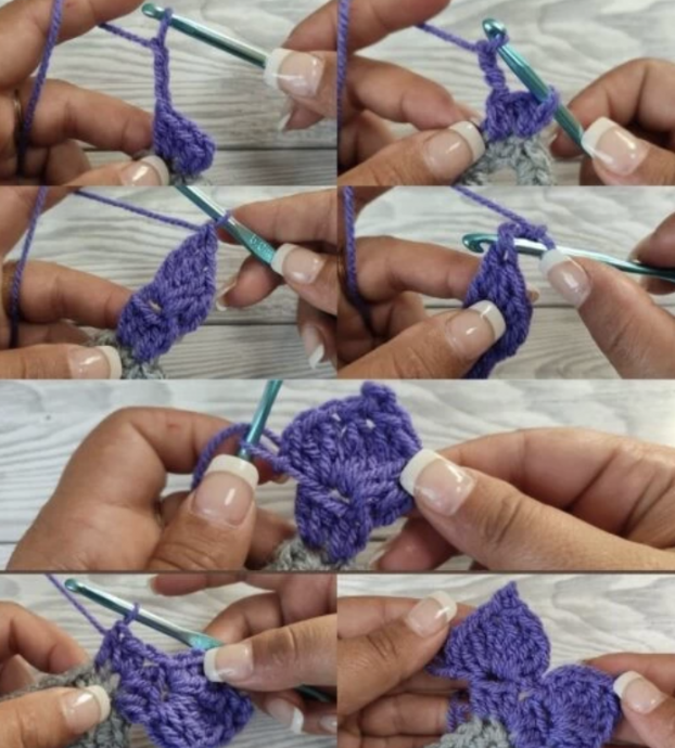 Crochet Spades Stitch Border Tutorial