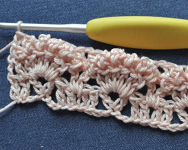 Crochet Textured Shell Stitch with Lines