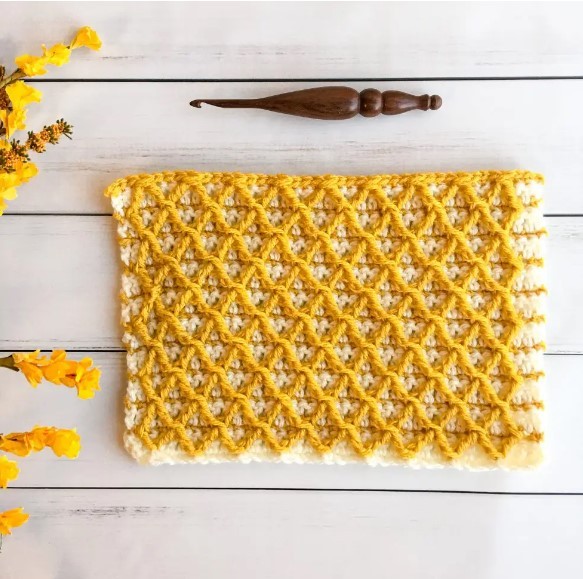 Diamond Waffle Crochet Stitch Photo Tutorial