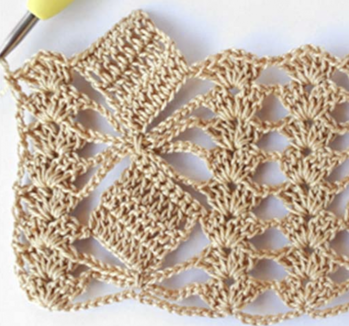 How to Crochet Coloured Square Lace Stitch