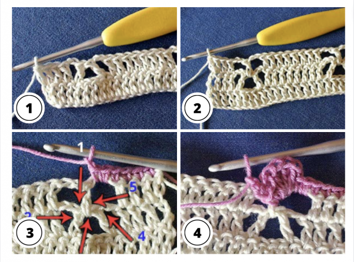 How to Crochet Solid Flower Stitch