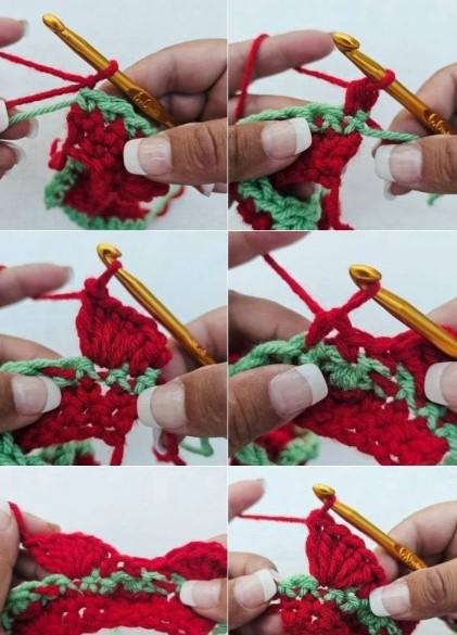Strawberry Crochet Stitch Photo Tutorial