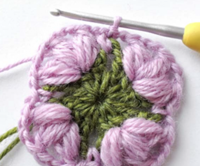 Crochet Puff Stitch Square Tutorial