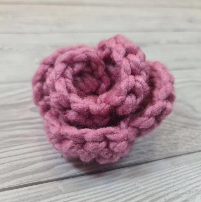 Easy Crochet Rose Flower Embellishment Tutorial