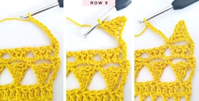 How to Crochet the Triangles & Cones Lace Stitch Photo Tutorial