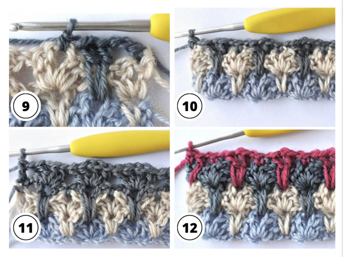 Crochet Multicolor Shell Stitch