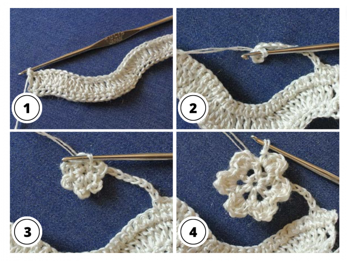 Crochet Flower-Wave Stitch