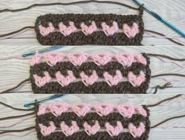 How to Make the Offset Hearts Crochet Pattern