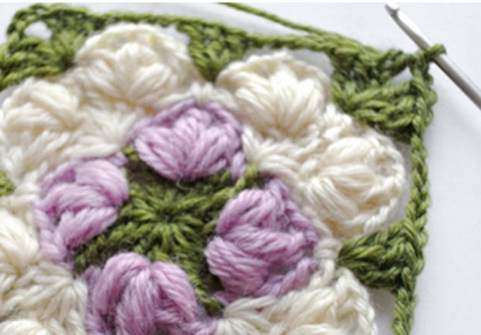 Crochet Puff Stitch Square Tutorial