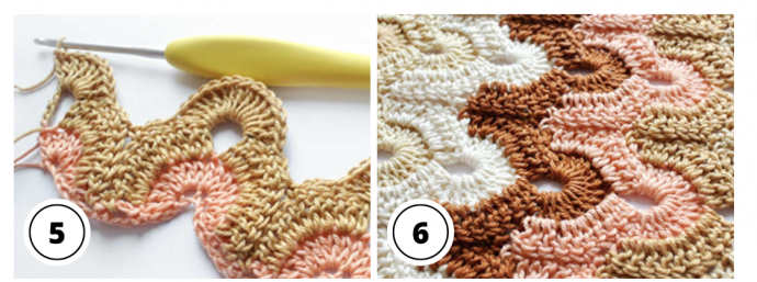 Circle Wave Crochet Stitch