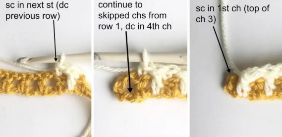 Woven Interlocking Arched Columns Crochet Stitch Photo Tutorial