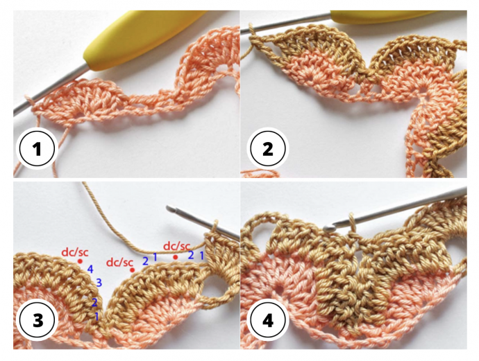 Circle Wave Crochet Stitch