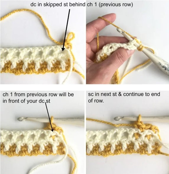 Interlocking Arched Columns Woven Crochet Stitch Tutorial