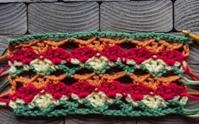 Argyle Shell Crochet Stitch Photo Tutorial