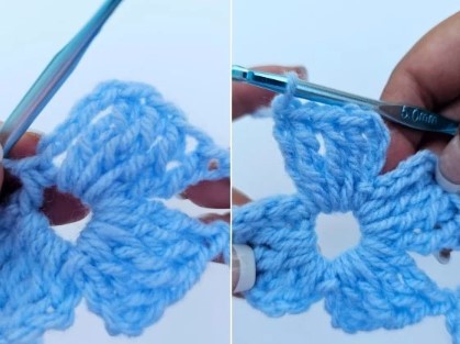 Crochet Linked Flowers Stitch Photo Tutorial