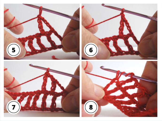 How to Crochet Offset Fish Net Stitch