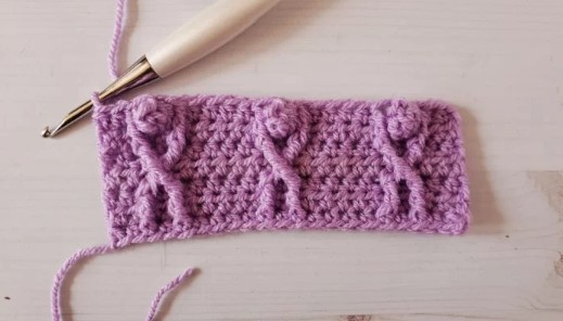 Popcorn Twist Cable Crochet Stitch Photo Tutorial