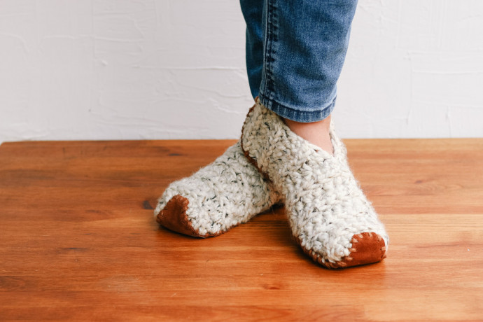 How To Add Soles to Knit or Crochet Slippers