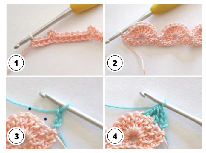 How to Crochet Colorful Dense Shell Stitch