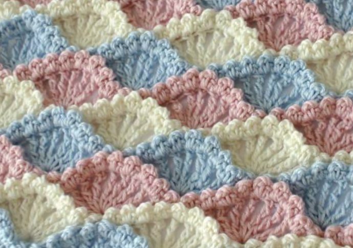 Crochet Textured 3D Shell Stitch