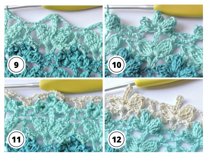 Flower Popcorn Crochet Stitch