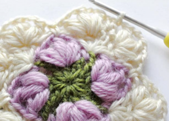 Crochet Puff Stitch Square Tutorial