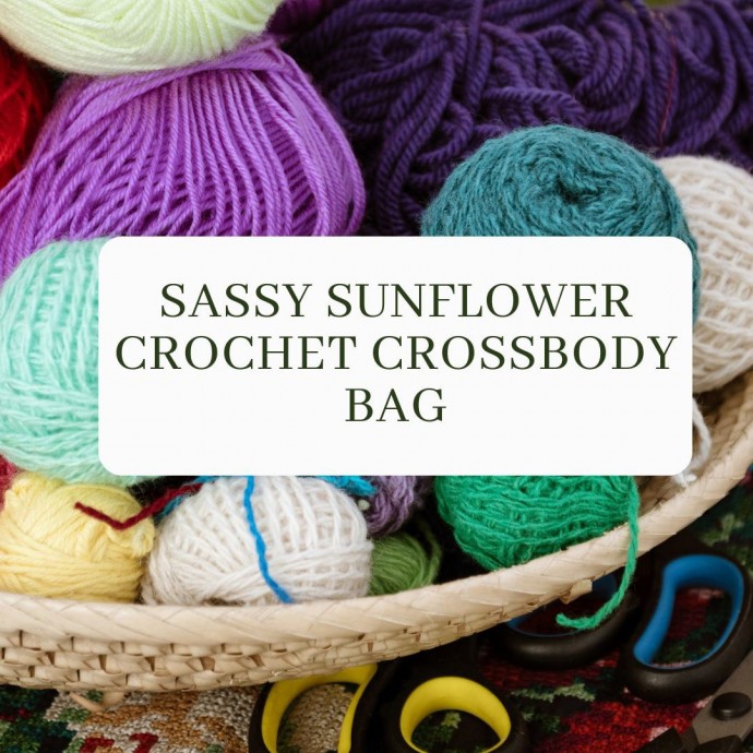 Sassy Sunflower Crochet Crossbody Bag