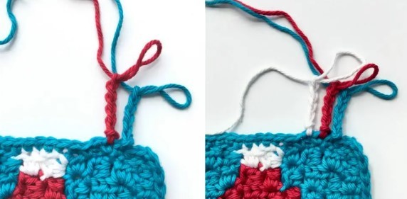 Candy Cane Crochet Border in 3 Colors Photo Tutorial