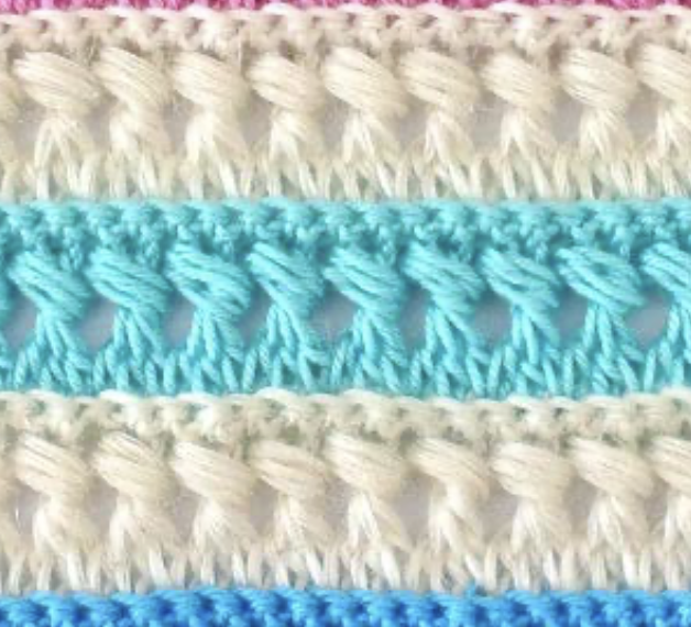 Crochet Lined Textured Puff Stitch