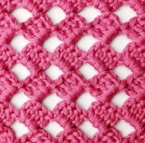 Lacy Checkered Diamond Crochet Stitch Photo Tutorial