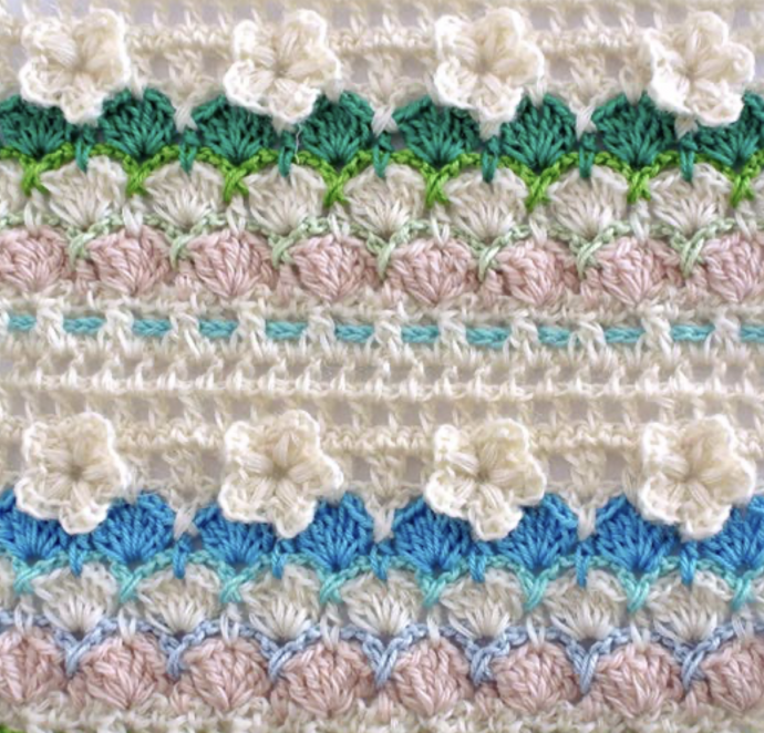 Flower Shell Crochet Stitch