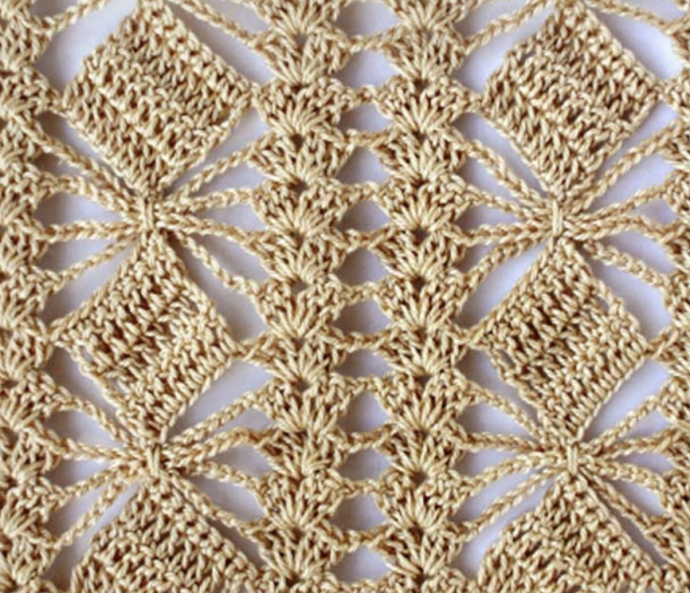 How to Crochet Coloured Square Lace Stitch