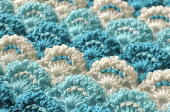 Crochet Textured Shell Stitch with Lines