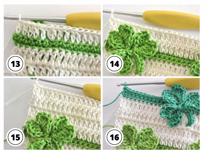 How To Crochet a Simple Shamrock Stitch Pattern