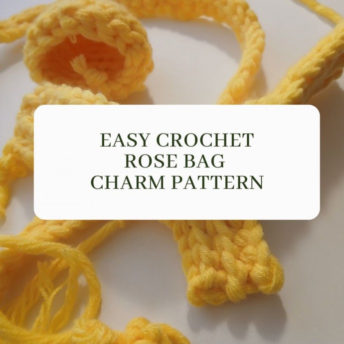 Easy Crochet Rose Bag Charm Pattern