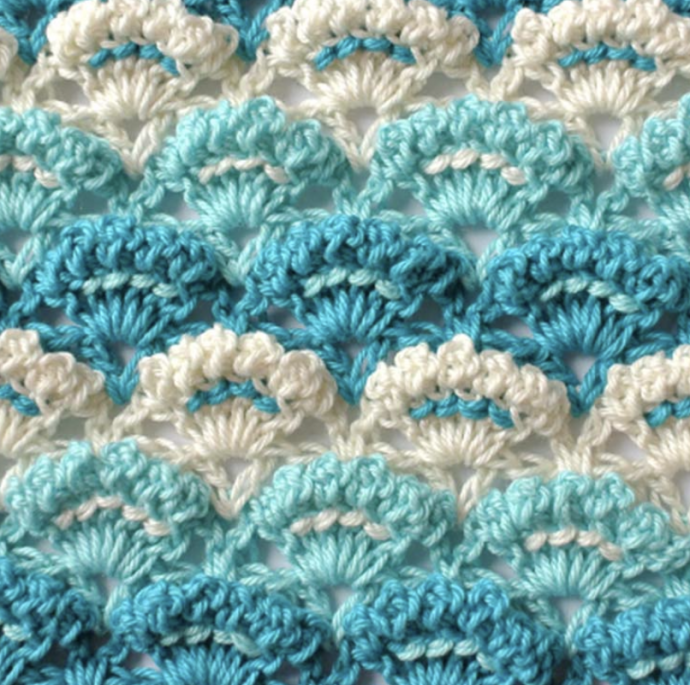 Crochet Textured Shell Stitch with Lines