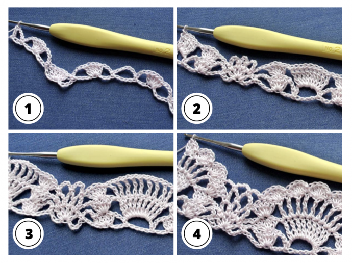 How To Make Classic Peacock Crocheted Lace Stitch