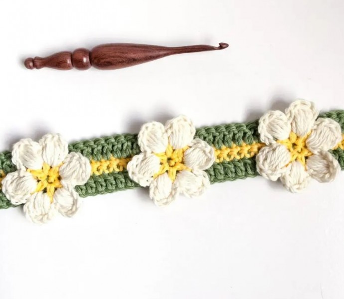 Magnolia Flower Crochet Stitch Photo Tutorial