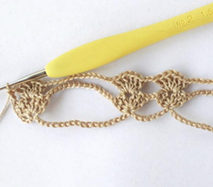 How to Crochet Coloured Square Lace Stitch