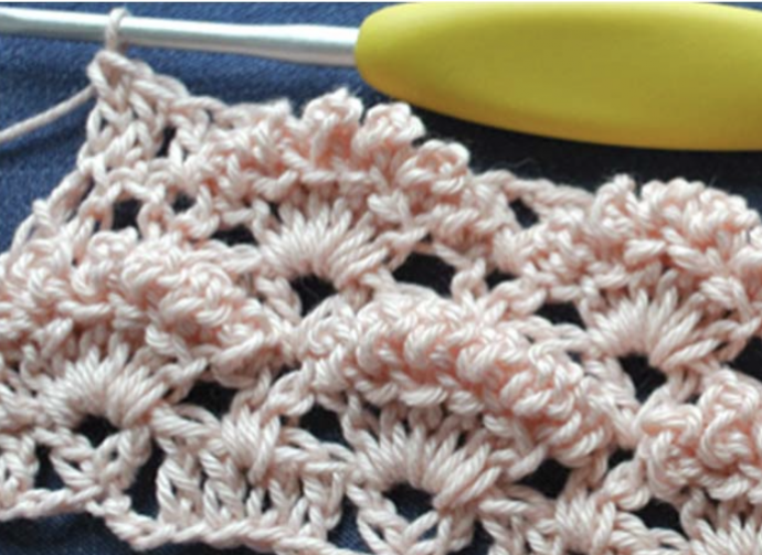 Crochet Textured Shell Stitch with Lines