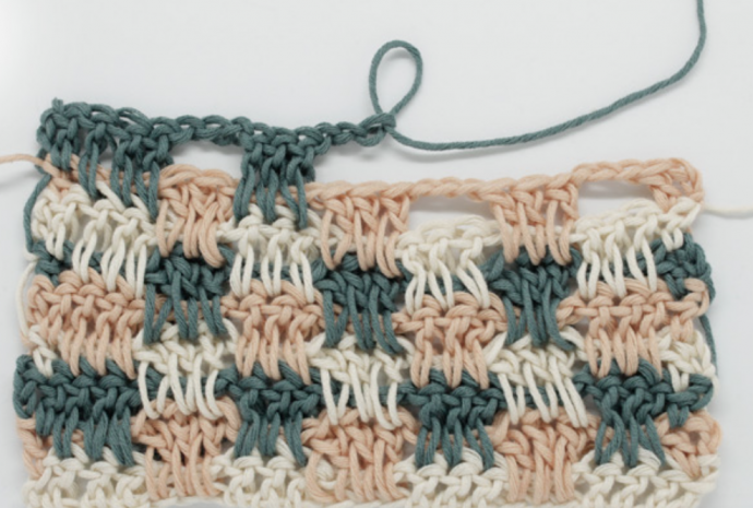 Multicolored Checkerboard Stitch Crochet Tutorial