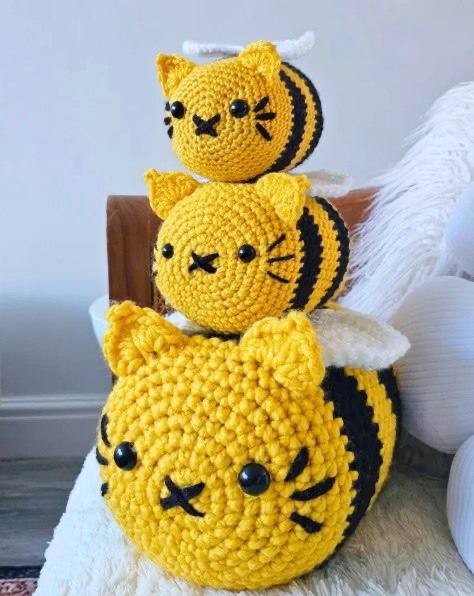 Crochet Cat Bee (Cee) Low Sew Pattern Tutorial