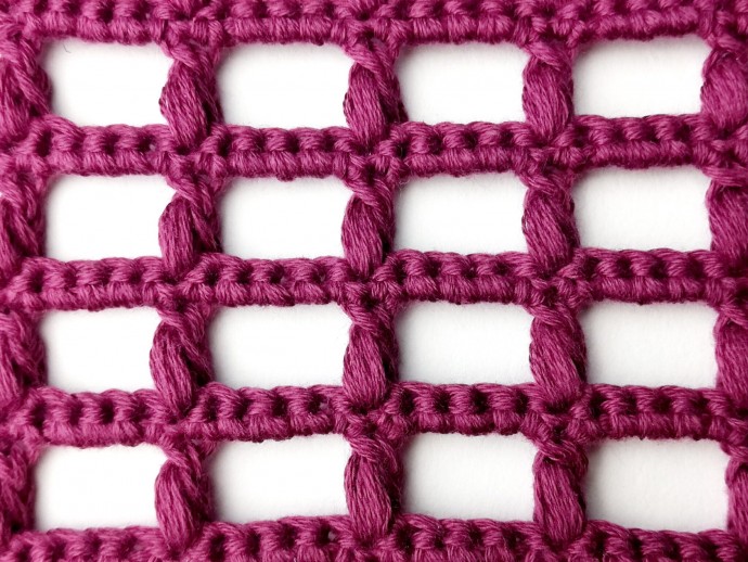 Stacked Puff Grid Crochet Stitch Photo Tutorial