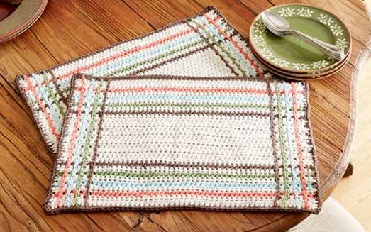 Mad For Plaid Crochet Placemat Pattern