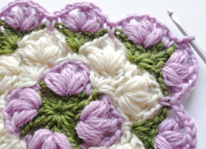 Crochet Puff Stitch Square Tutorial