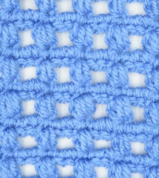 Grid Puff Crochet Stitch