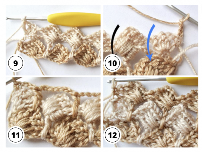 Crochet Coloured Square Stitch Tutorial