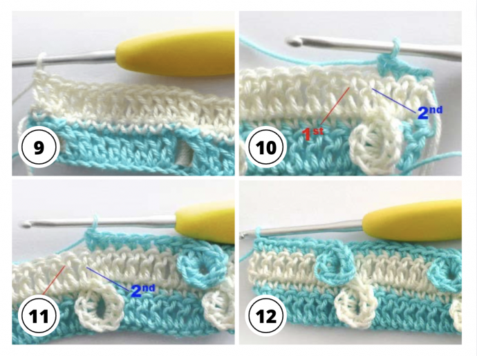 Diagonal Stripes Crochet Stitch Tutorial
