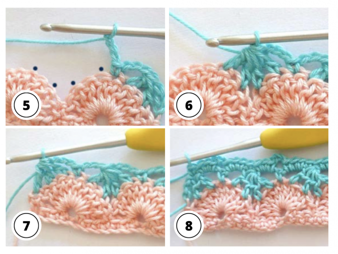 How to Crochet Colorful Dense Shell Stitch